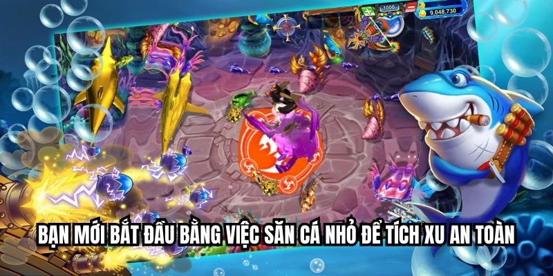 bạn mới bắt đầu bằng việc săn cá nhỏ để tích xu an toàn